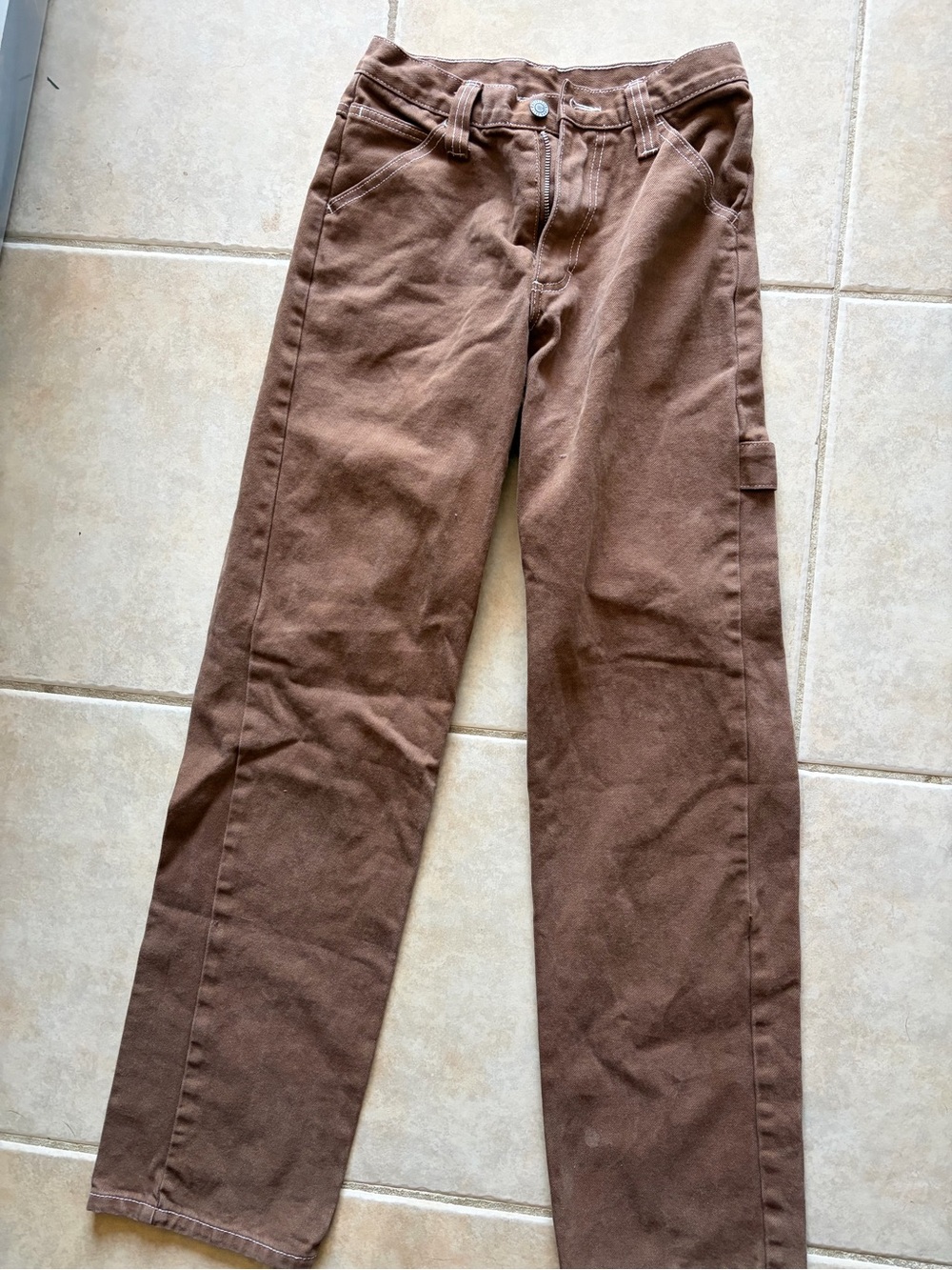 Brown Denim Cargo Jeans